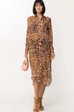 Just Cavalli Maxi Camicia con Stampa AnimalierROSE