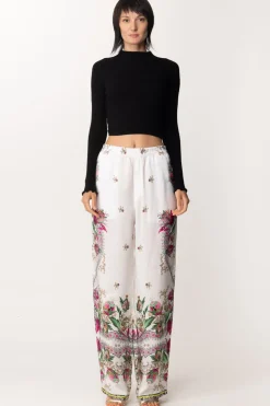Just Cavalli Pantaloni Fluidi con StampaWHITE VARIANT