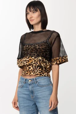 Just Cavalli Top In Rete con Stampa AnimalierCURRY