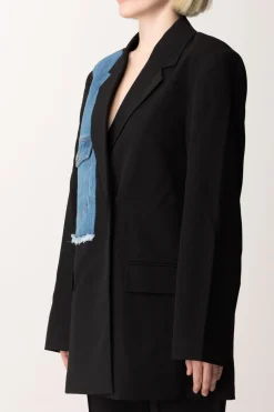 Karl Lagerfeld Blazer con Inserto In JeansBLACK / WASHED BLUE