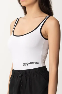 Karl Lagerfeld Body con Profili a ContrastoWHITE/BLACK