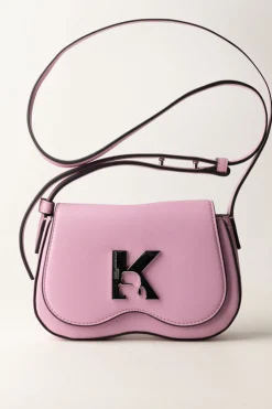 Karl Lagerfeld Borsa a Tracolla Compatta con Logo MetallicoMOONLITE MAUVE