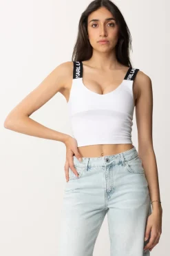 Karl Lagerfeld Bra Top con Bretelle LogateWHITE
