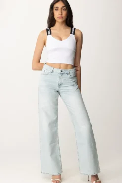 Karl Lagerfeld Bra Top con Bretelle LogateWHITE