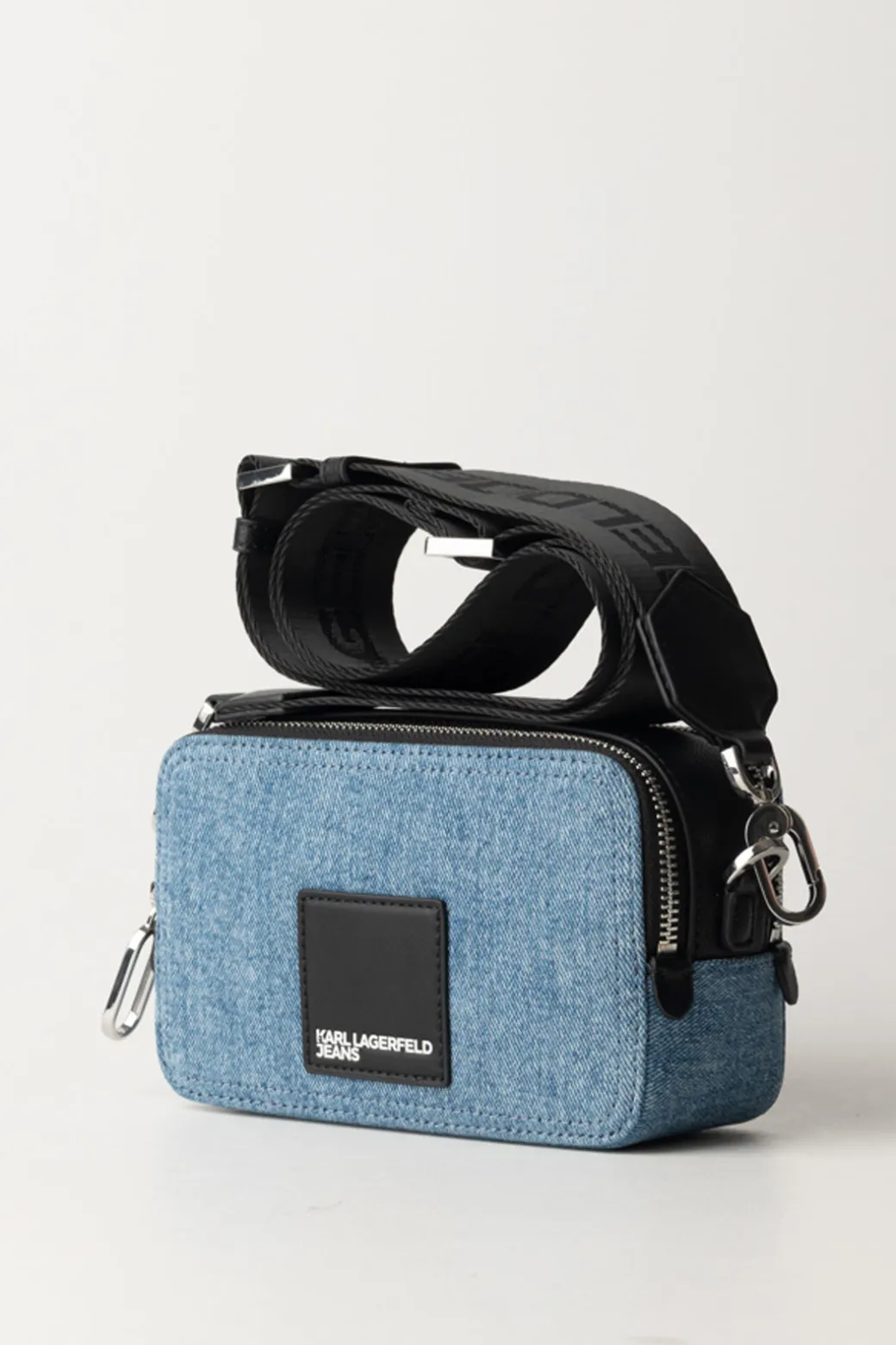 Karl Lagerfeld Camera Bag In JeansBRIGHT BLUE MARBLE