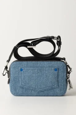 Karl Lagerfeld Camera Bag In JeansBRIGHT BLUE MARBLE
