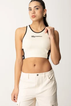 Karl Lagerfeld Crop Top con Cut-out e LogoWHITECAP GRAY