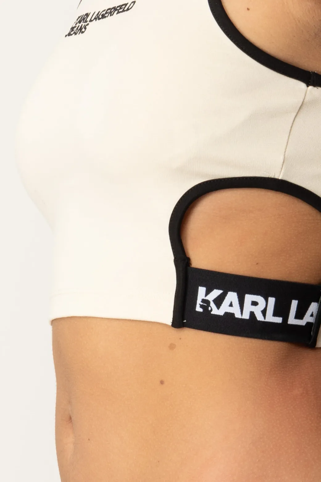 Karl Lagerfeld Crop Top con Cut-out e LogoWHITECAP GRAY