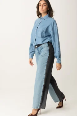 Karl Lagerfeld Jeans a ContrastoWASHED LIGHT BLUE BLACK