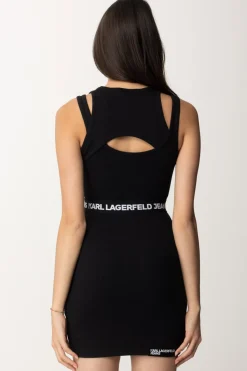 Karl Lagerfeld Mini Abito con Fascia LogataBLACK