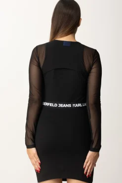 Karl Lagerfeld Mini Abito Transformer con Maniche StaccabiliBLACK