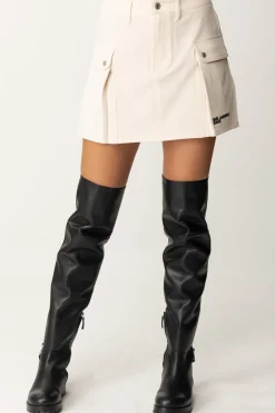 Karl Lagerfeld Minigonna Cargo con Logo RicamatoWHITECAP GRAY