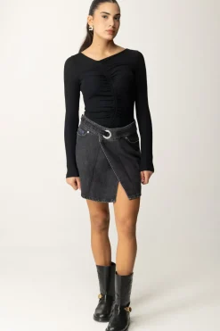 Karl Lagerfeld Minigonna Asimmetrica In JeansWASHED BLACK