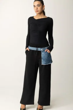 Karl Lagerfeld Pantaloni con Inserto In JeansBLCK/STONE WSHD BRGHT BLU