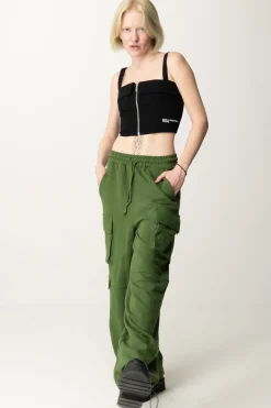 Karl Lagerfeld Top con Zip Frontale e LogoBLACK DENIM