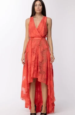 Les Bourdelles Des Garcons Abito Lungo Asimmetrico LaseratoCORALLO