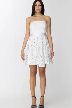 Les Bourdelles Des Garcons Mini Abito Laserato Scollo DrittoBIANCO