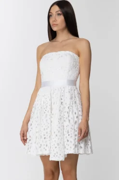 Les Bourdelles Des Garcons Mini Abito Laserato Scollo DrittoBIANCO