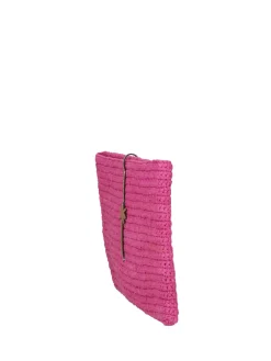Manebi Pochette In Raffia Lavorata a ManoFUCSIA