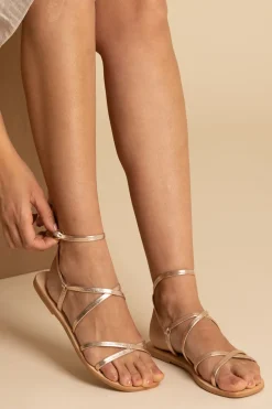 Manebi Sandali Metallizzati Tie-upPLATINUM ANKLE STRAP