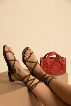 Manebi Sandali St.tropez Tie UpCHOCOLATE