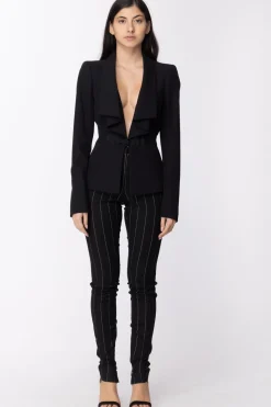 Mangano Mangano: Giacca con Collo a Scialle Scollo a VNERO