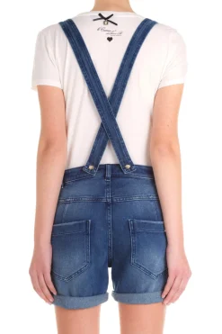 Mangano Mangano: Salopette Voltaire Corta In JeansDENIM