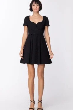 Mangano Mini Abito Trapuntato con Scollo a CuoreNERO