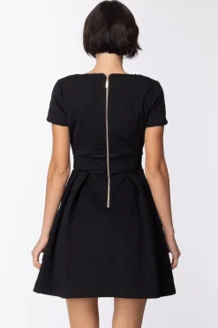 Mangano Mini Abito Trapuntato con Scollo a CuoreNERO