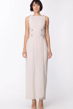 Mangano Tuta Lunga con Dettaglio Di Bottoni MetalliciMANDORLA