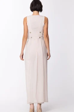 Mangano Tuta Lunga con Dettaglio Di Bottoni MetalliciMANDORLA