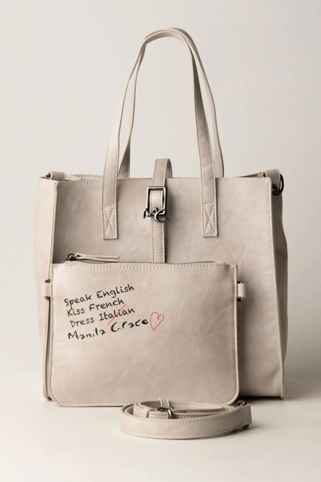 Manila Grace Borsa Felicia Piccola In Ecopelle MartellataOFF WHITE