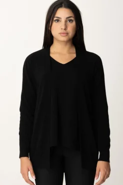 Manila Grace Cardigan Basic Senza BottoniNERO
