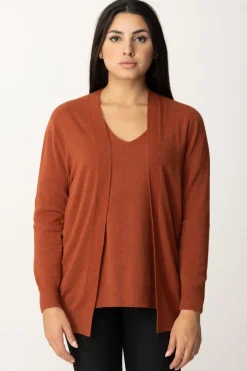 Manila Grace Cardigan Basic Senza BottoniSIENA BROWN