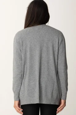 Manila Grace Cardigan Basic Senza BottoniCEMENTO