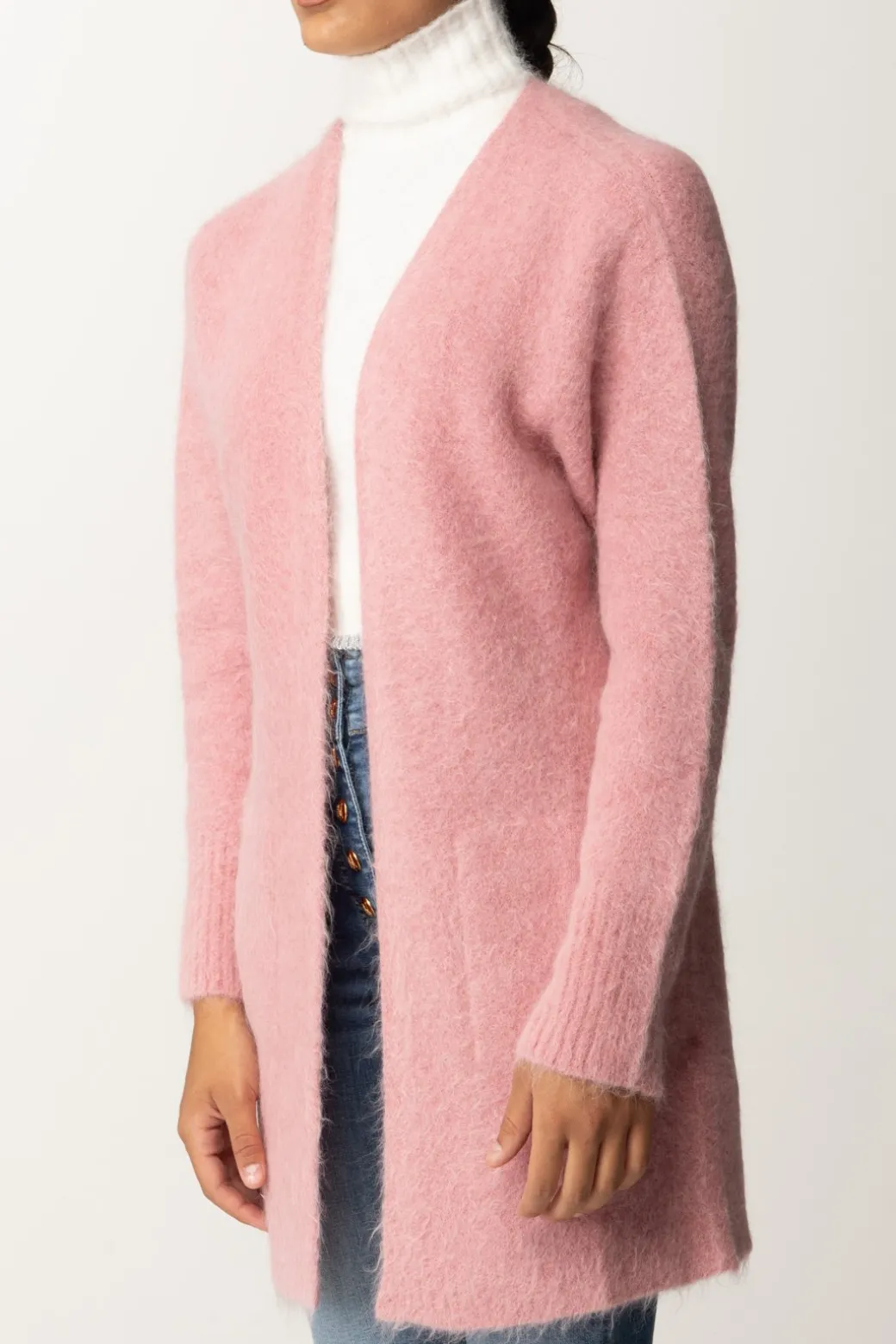 Manila Grace Cardigan Lungo In MohairBUBBLE