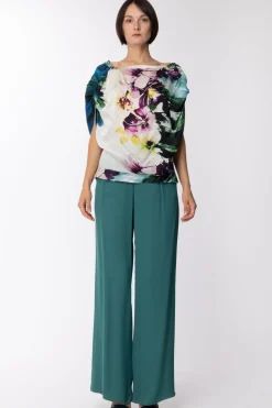 Manila Grace Casacca Arricciata con Stampa Floreale MulticolorVAR.UNICA