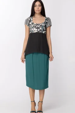 Manila Grace Casacca In Jersey con Stampa FlorealeVAR.UNICA