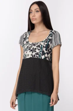 Manila Grace Casacca In Jersey con Stampa FlorealeVAR.UNICA