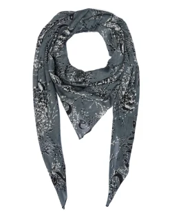 Manila Grace Foulard Trapezio Stampato In Cotone e SetaICE