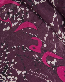 Manila Grace Foulard Trapezio Stampato In Cotone e SetaMOSTO SELVATICO