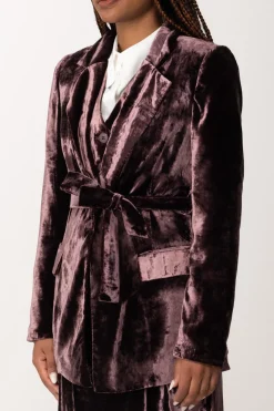Manila Grace Giacca Blazer In Velluto con FusciaccaMALVA