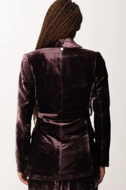 Manila Grace Giacca Blazer In Velluto con FusciaccaMALVA