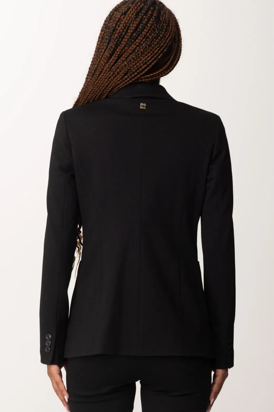 Manila Grace Giacca Monopetto con Bottone DecentratoNERO