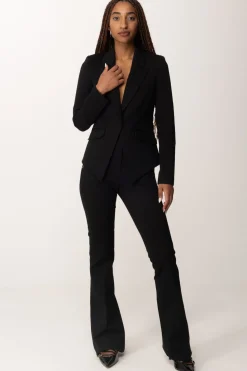 Manila Grace Giacca Monopetto Sfiancata con TascheNERO