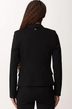 Manila Grace Giacca Monopetto Sfiancata con TascheNERO