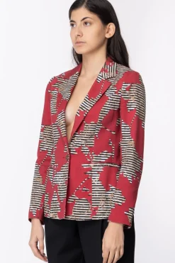 Manila Grace Giacca Stampa FlorealeROSSO