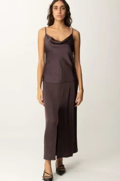 Manila Grace Gonna con Spacco LateraleCIOCCOLATO