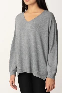 Manila Grace Maglia Asimmetrica con Scollo a VCEMENTO