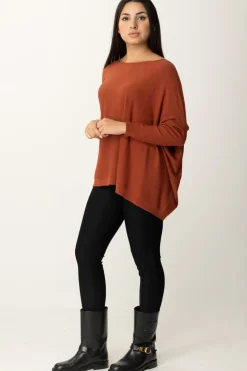Manila Grace Maglia Poncho AsimmetricaSIENA BROWN